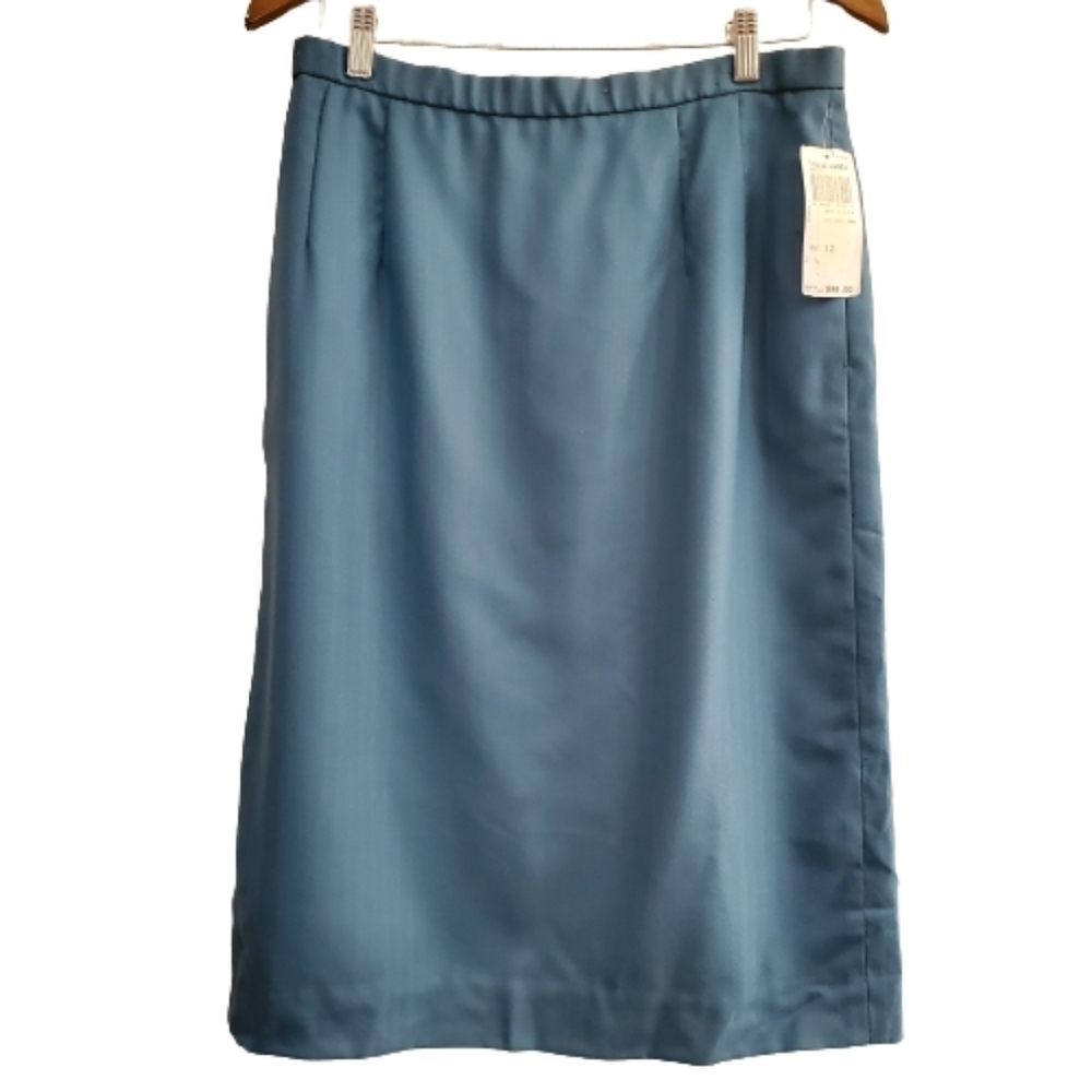 Pendleton Vintage NWT Virgin Wool Blue Pencil Skirt with Pockets Size 12